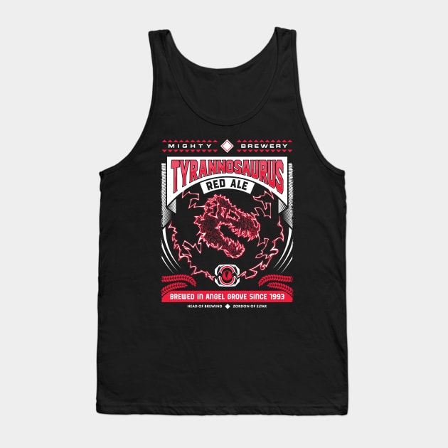 Mighty Brews - Red Tyrannosaurus Tank Top by DCLawrenceUK